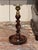 Pair of Oak Barley Twist Candlesticks With Brass Sconces For Sale - Image 4 of 7