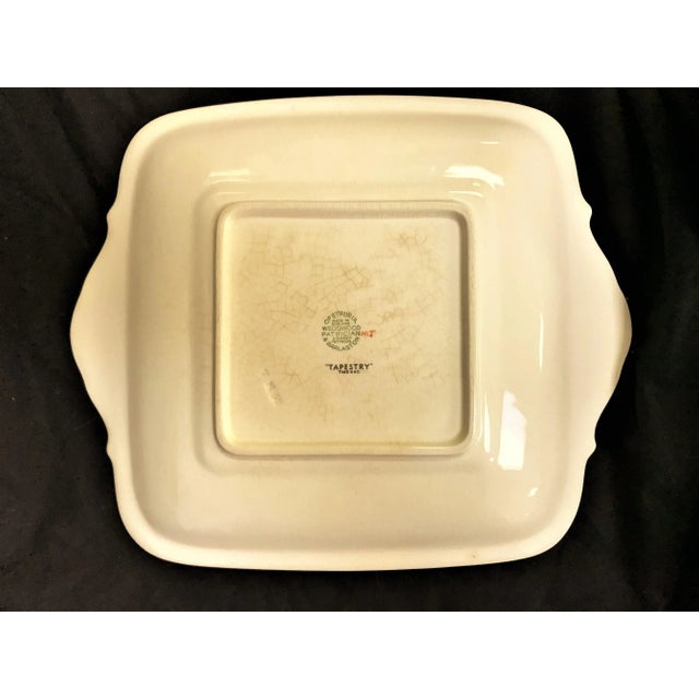 Wedgwood Vintage Wedgewood Patrician Tapestry Collection Square Handled Cake Plate For Sale - Image 4 of 8
