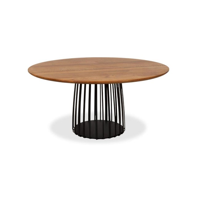 Janua Basket Wooden Dining Table For Sale - Image 4 of 11