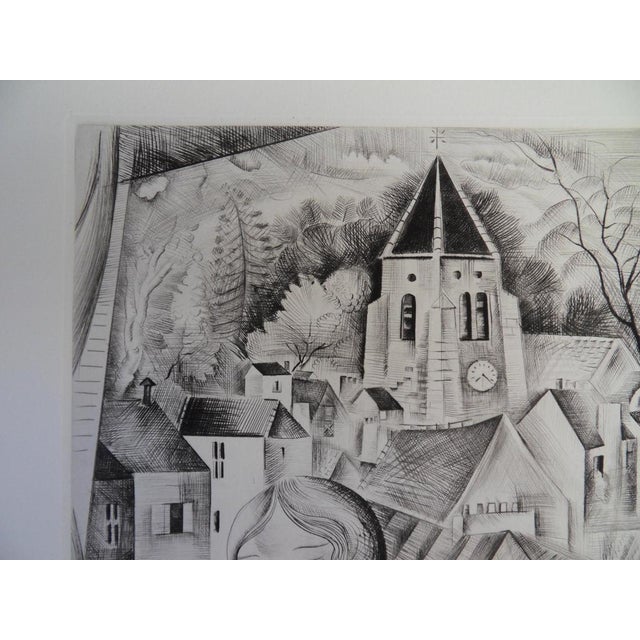 Modern Mily Possoz, The Church of Fontenay, Engraving For Sale - Image 3 of 7