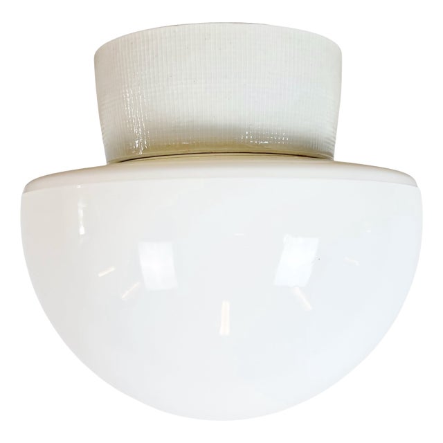 Vintage White Porcelain Ceiling Light, 1970s For Sale