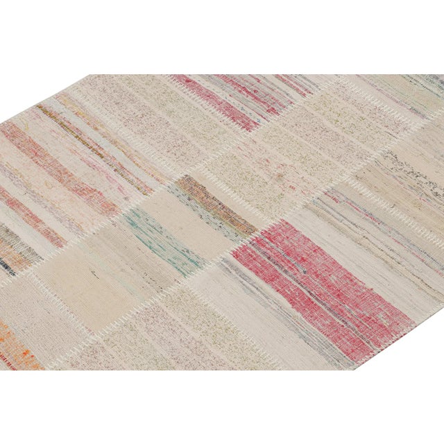 Rug & Kilim Rug & Kilim’s Patchwork Kilim Rug in Polychromatic Stripes For Sale - Image 4 of 8