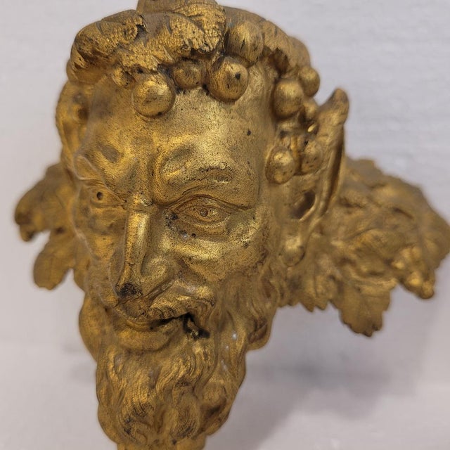 Metal Satyr Masks in Gilt Bronze, 1800s, Set of 2 For Sale - Image 7 of 18