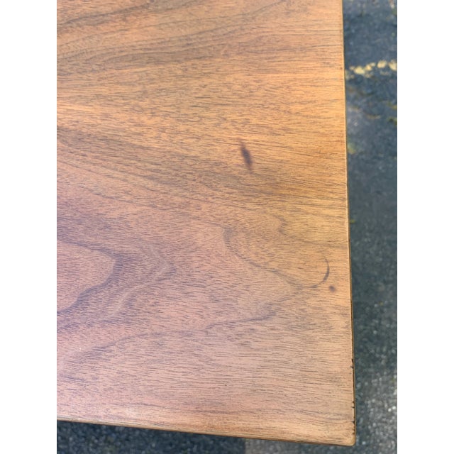 1950s Hugh Acton Walnut + Aluminum 3 Piece Executive Desk For Sale - Image 12 of 12