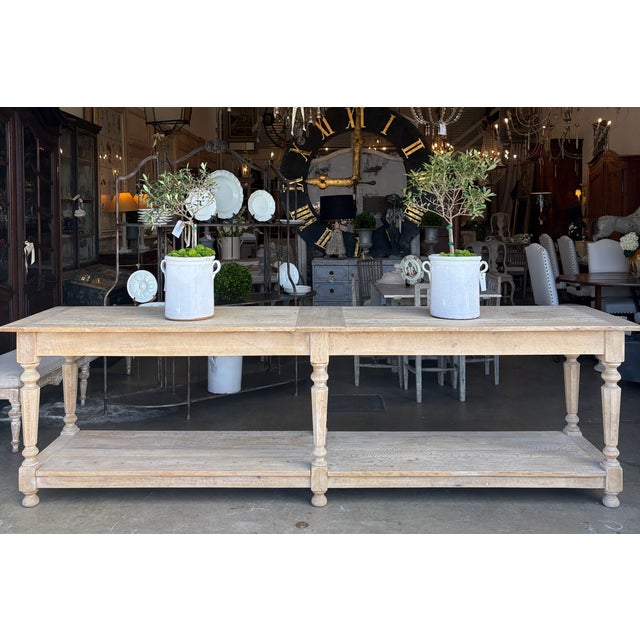 Large 19th Century French Bleached Oak Draper's Table For Sale - Image 12 of 12