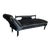 Italian Art Deco Black Velvet Convertible Chaise Longue For Sale