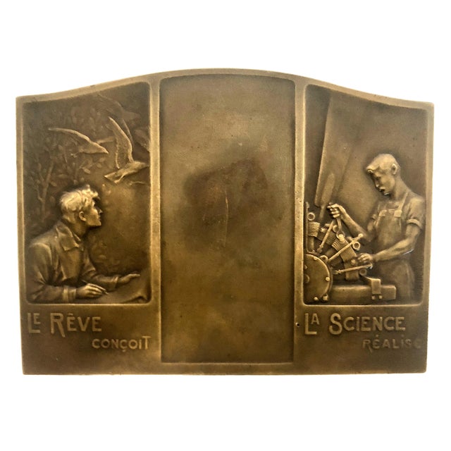Dawn of Aviation “Navigation Aerienne” Commemorative Triptych Medal, by Pierre-Alexandre Morlon For Sale - Image 4 of 8
