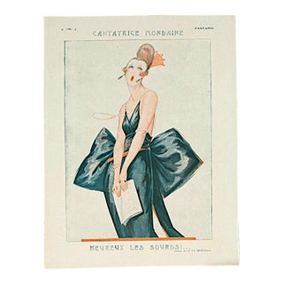 Fantasio 1913 H. Le Monnier "Cantatrice Mondaine" Print For Sale