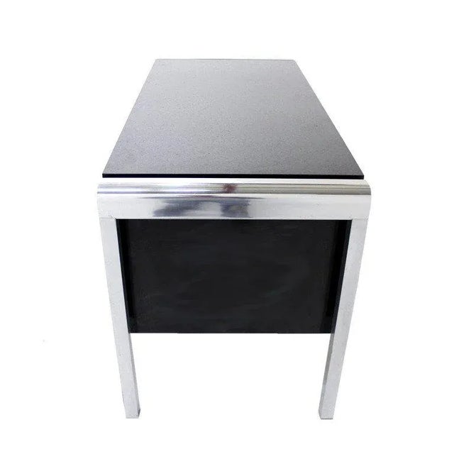 Metal Mid Century Modern Heavy Granite Top Desk For Sale - Image 7 of 9
