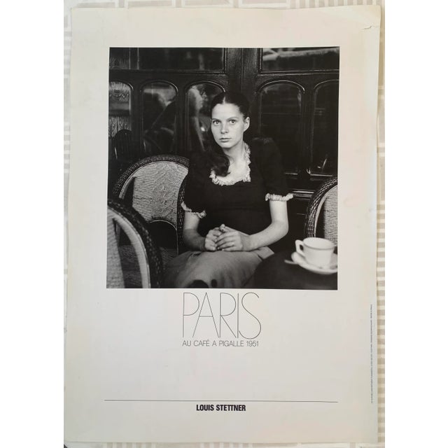 Black Louis Stettner “Au Café Pigalle” Paris Cafe Original 1982 Poster Unframed For Sale - Image 8 of 8