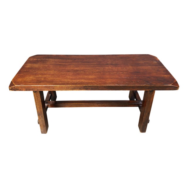 Brutalist Wooden Dining Table, 1960s For Sale
