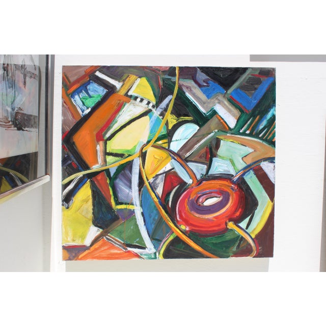 Modern Abstract Expressionist Oil on Canvas in Bold Jewel Colors by Friesen For Sale In San Diego - Image 6 of 6