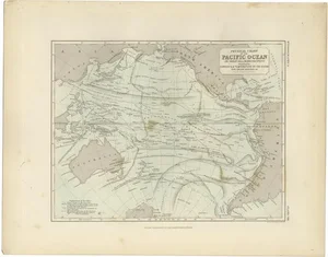 Antique Chart of the Pacific Ocean by Johnston, 1850