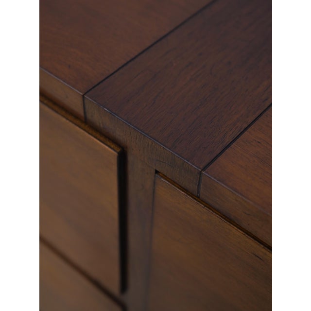 John Stuart Walnut Mid Century Modern Double Dresser For Sale - Image 15 of 17