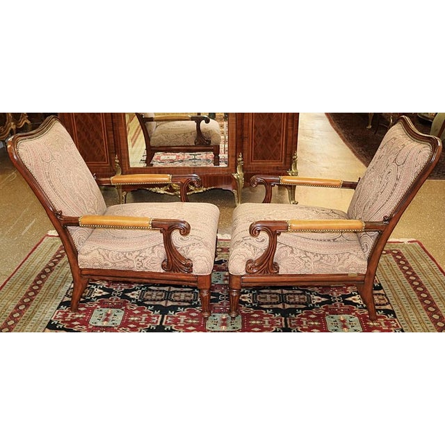 Lauren Ralph Lauren Regency Style Oversized Club Lounge Chairs a Pair
