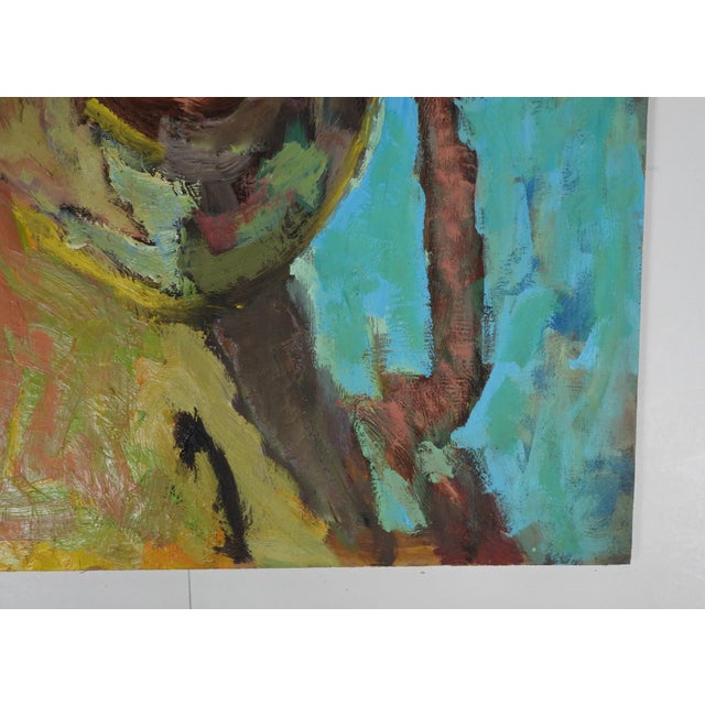 Contemporary Expressionist Portrait Painting of Man Abstract Background For Sale - Image 4 of 6