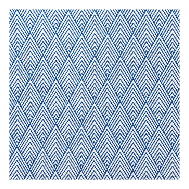 Schumacher Avila Embroidery Fabric in Navy For Sale