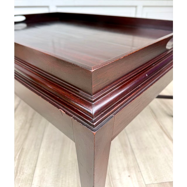 Barbara Barry for Baker Mahogany Gallery Tray Top Coffee Table For Sale - Image 15 of 16