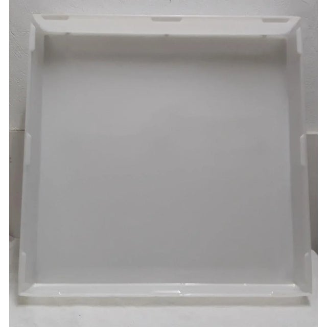 Large Flat Square Ceiling Lamp with White Plastic Mounting from AEG, 1970s For Sale - Image 3 of 6