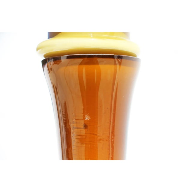 Amber Italian Mid-Century Orange-Amber Murano Glass Table Lamp For Sale - Image 8 of 13