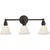 Boston Functional Triple Light in Bronze with White Glass Designer: Chapman & Myers Height: 9" Extension: 9.5" Backplate:...