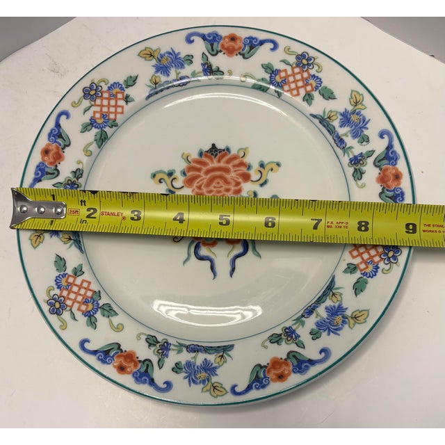 Antique 1919 Fusan Chinese Export Plates Set of 6 | Syracuse China o.p. Co. | Chinoiserie Floral Porcelain For Sale In Indianapolis - Image 6 of 7