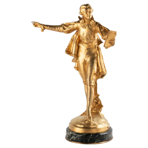 Sculpture in Gilt Bronze and Marble Base attributed to Paul Ducuing, 19th Century
