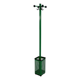 Green Perforated Coat Rack and Umbrella Stand from Neolt, 1980s For Sale