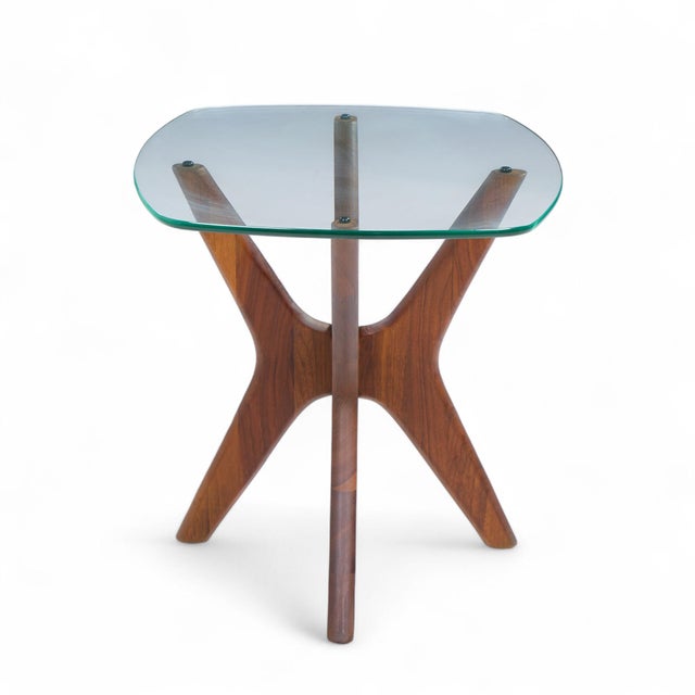 Adrian Pearsall for Craft Associate Mid Century Walnut Jacks Side Table For Sale In Chicago - Image 6 of 9