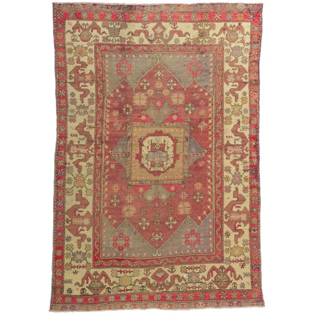 Vintage Turkish Oushak Rug - 05'10 X 08'08 For Sale - Image 11 of 11