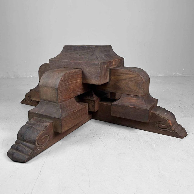 Antique Japanese Wooden Pedestal, 1890s For Sale - Image 14 of 18