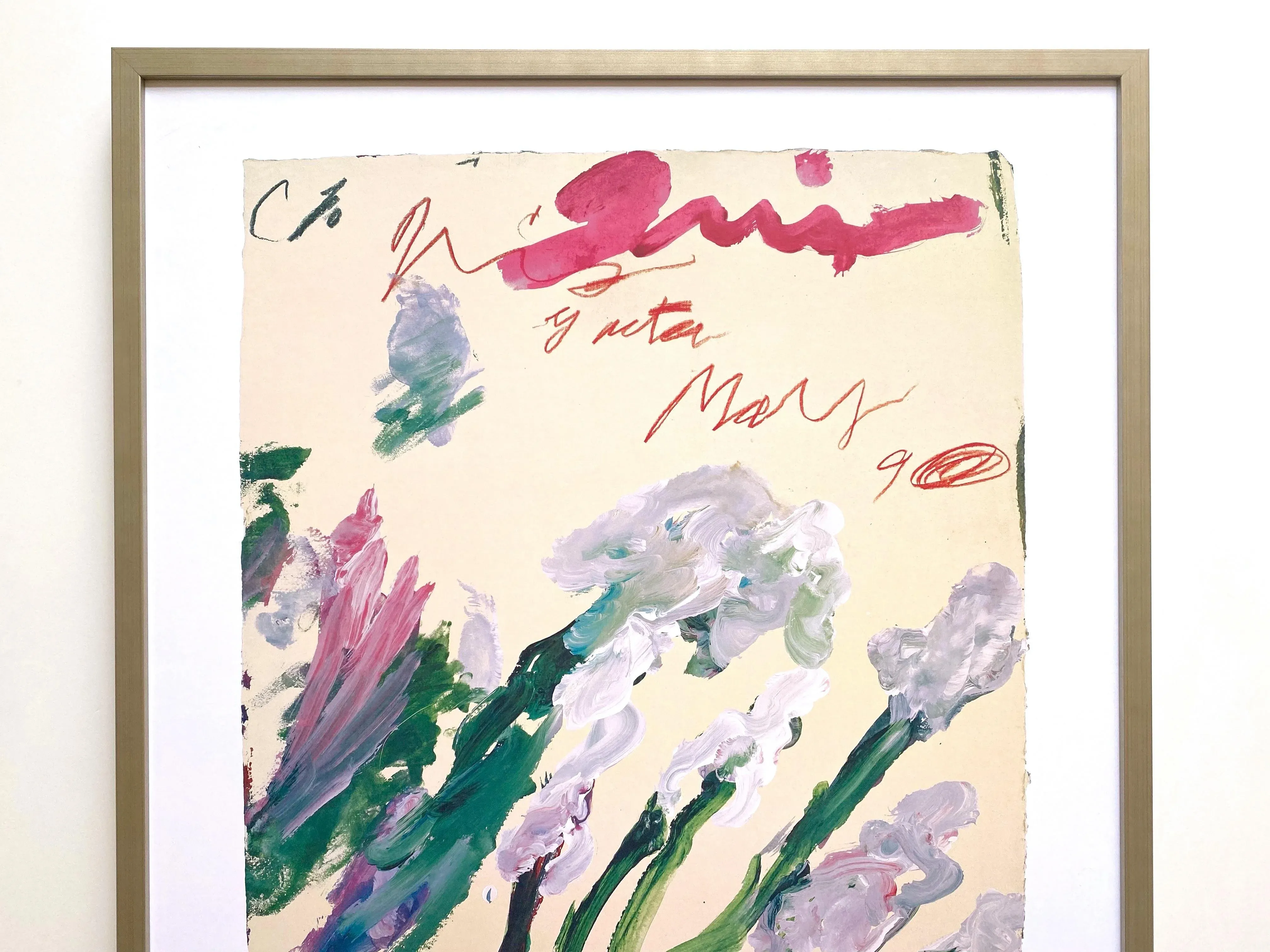 Cy Twombly Abstract Expressionist Lithograph Print Large Framed