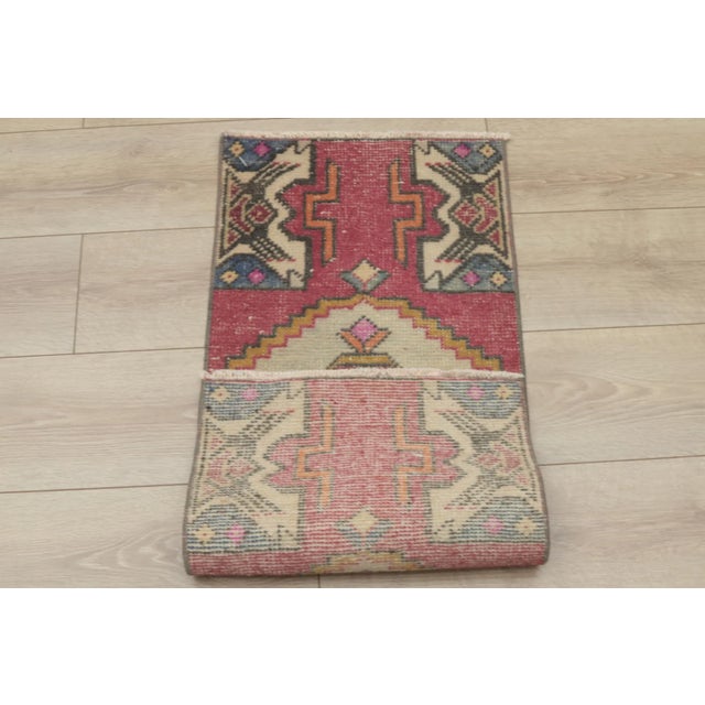 1980s Traditional Red Handmade Yastik Rug For Sale - Image 9 of 13