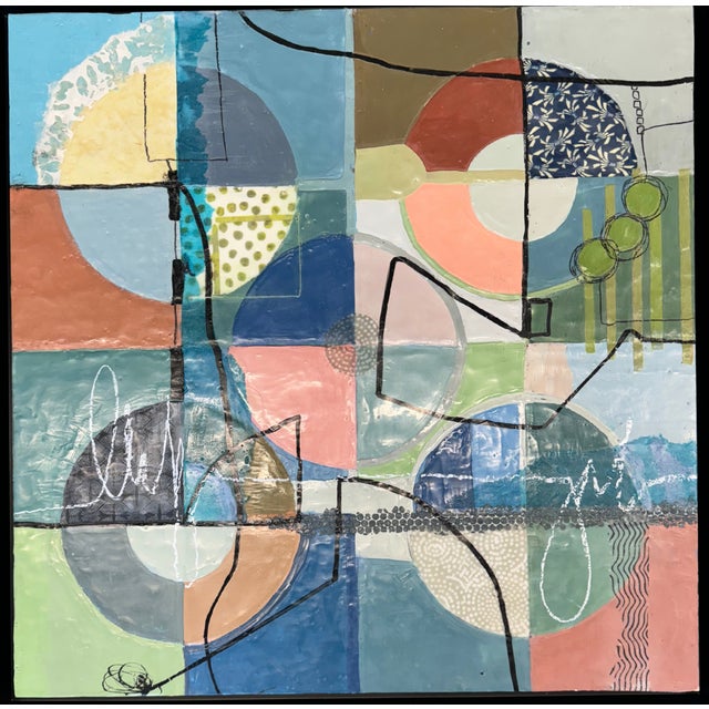 Embracing the Center by Therese Cook Encaustic on wood, 24x24"