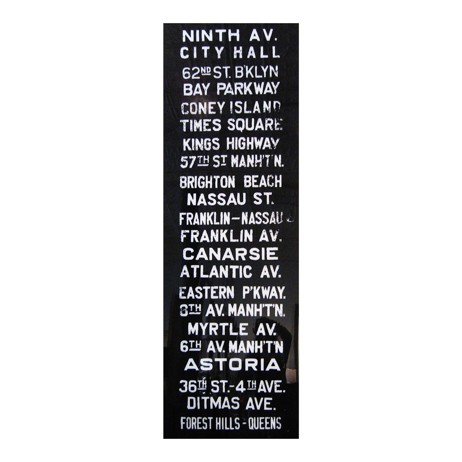 Nyc Subway Destination Sign Art Panel, Mix Media Resin on Board | Chairish