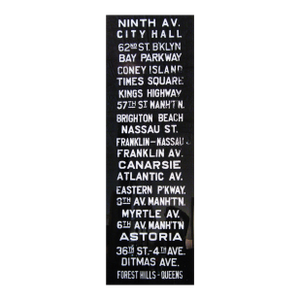 Nyc Subway Destination Sign Art Panel, Mix Media Resin on Board