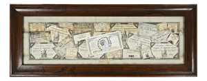 Frame Decorated with Old French Bonds and Notes