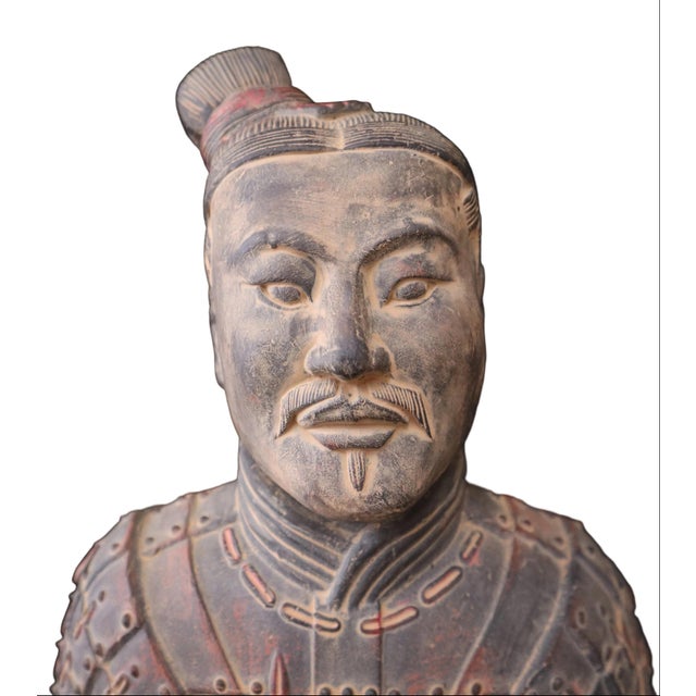 Gray Terracotta Warrior Replica Armored Soldier Statue For Sale - Image 8 of 11