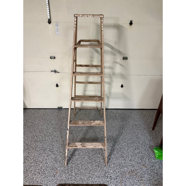 Farmhouse Early 20th Century Werner's Farmhouse Chic, Rustic Plant Stand Display Ladder, 6' For Sale - Image 3 of 4