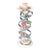 Vintage Tole Ribbon & Floral Candlestick Holder, Blue Ribbon & Pastel Flowers For Sale