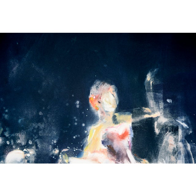 Original Impressionistic Monotype of Dancers This dynamic print by Linda O'Hagan captures the movement of a dancer with...