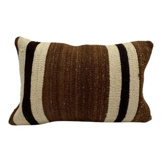 Turkish Hemp Pillow Cushion Natural Beige Brown Pillow Cushion Cover 16" x 24" For Sale