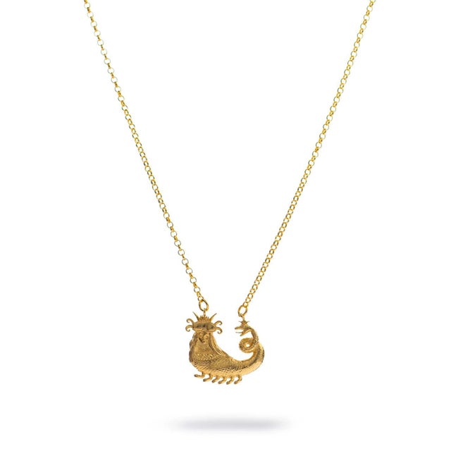 Modern Shahmaran Queen of Snakes Gold Necklace For Sale - Image 3 of 7
