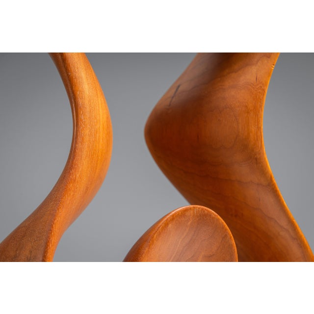Unknown, Abstract Sculpture with Organic Flowing Curves, 1960s, Teak For Sale - Image 17 of 18