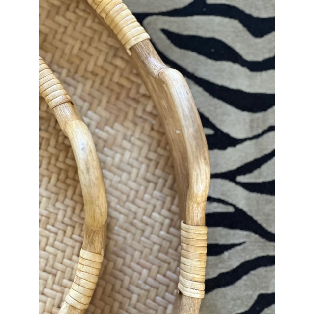 Indian Lily Pad Rattan Tray, Small For Sale - Image 3 of 3