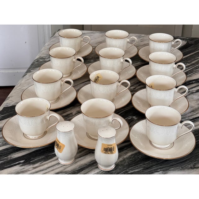 Ceramic 1990s Lenox Courtyard Gold - 62 Pieces For Sale - Image 7 of 18