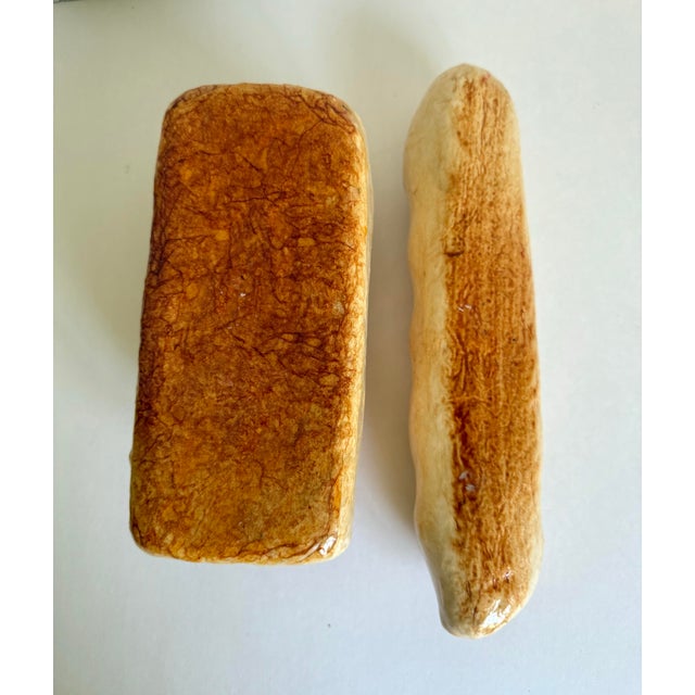 Brown Pair of Vintage Faux Bread Loaf & French Baguette Display Pieces For Sale - Image 8 of 8