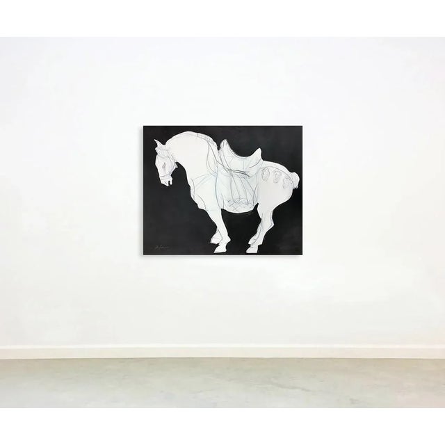 Contemporary Tang Echo I, Contemporary Work on Paper, Equestrian Drawing For Sale - Image 3 of 4