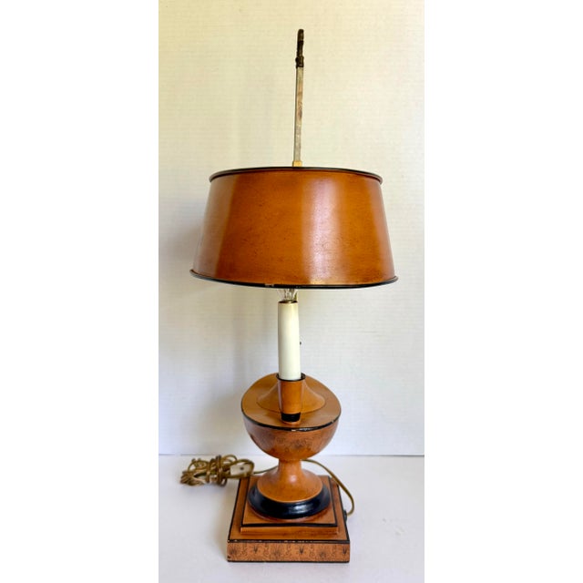 Mid 20th Century Italian Terracotta Neoclassical Tole Bouillotte Lamp For Sale - Image 9 of 13