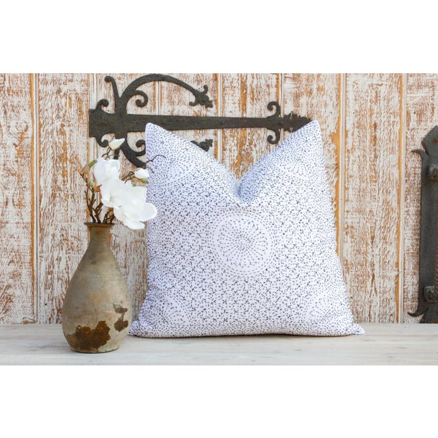 White Midnight Filanan Kantha Euro Pillow For Sale - Image 8 of 9